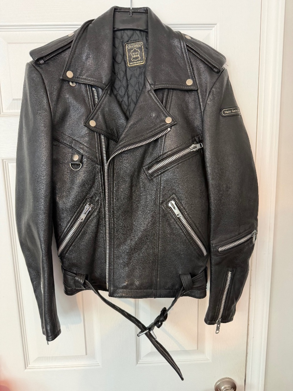 Hein Gericke Vintage 80s Brando-Style women’s Leather Motorcycle Jacket Size 34